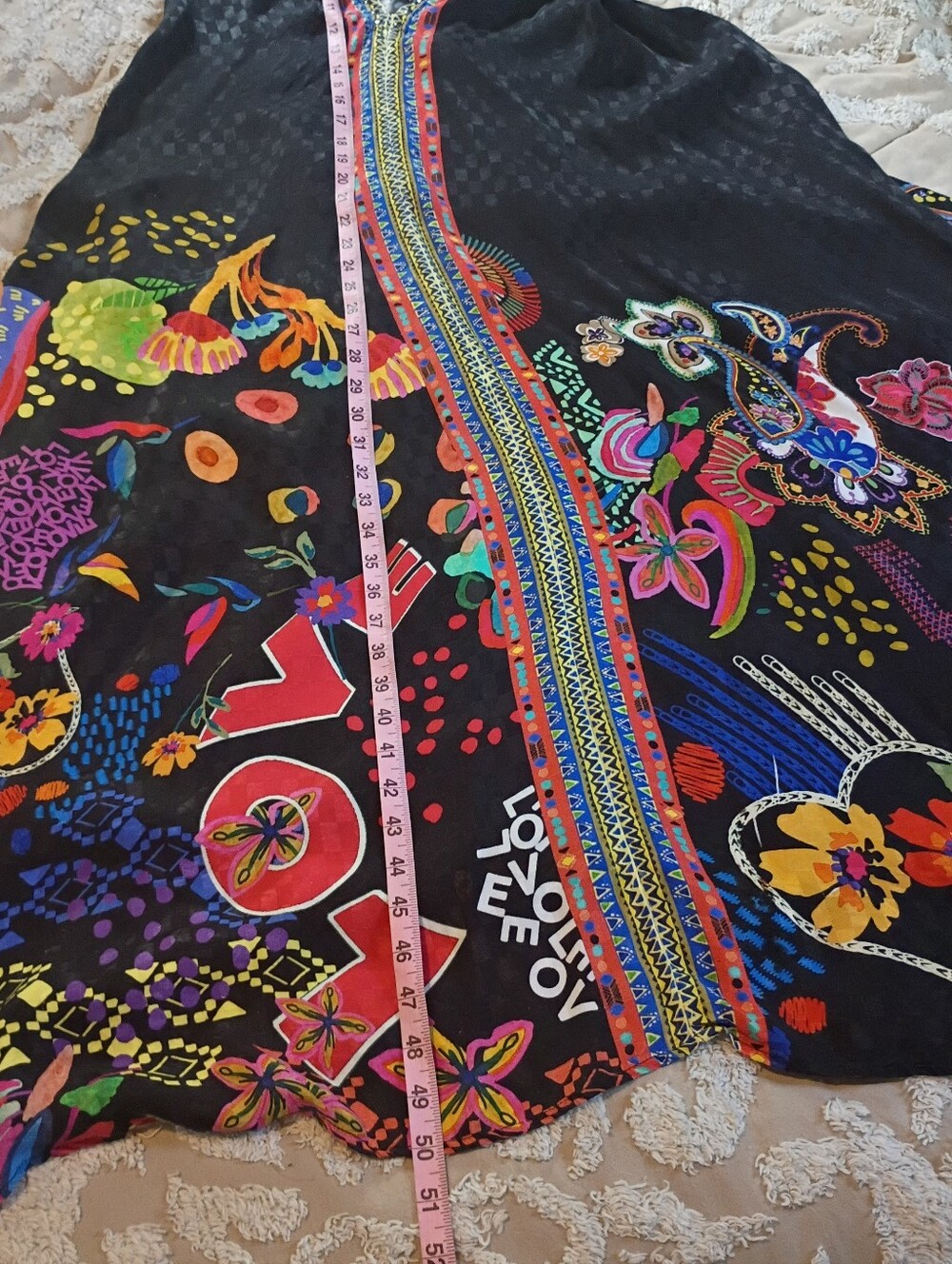 Johnny Was Eva Love Dress Maxi Bohemian V-Neck, Black Multicolor Print S - Picture 13 of 13